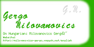 gergo milovanovics business card